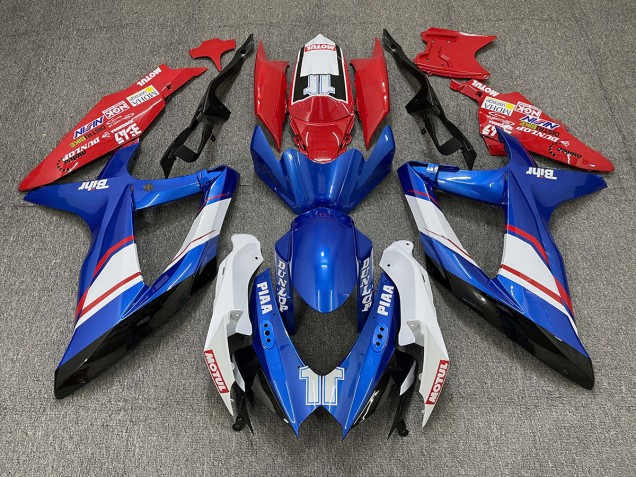 Shop Red Blue and White Gloss Custom Style Suzuki GSXR750 Motorcycle Fairings 08-10