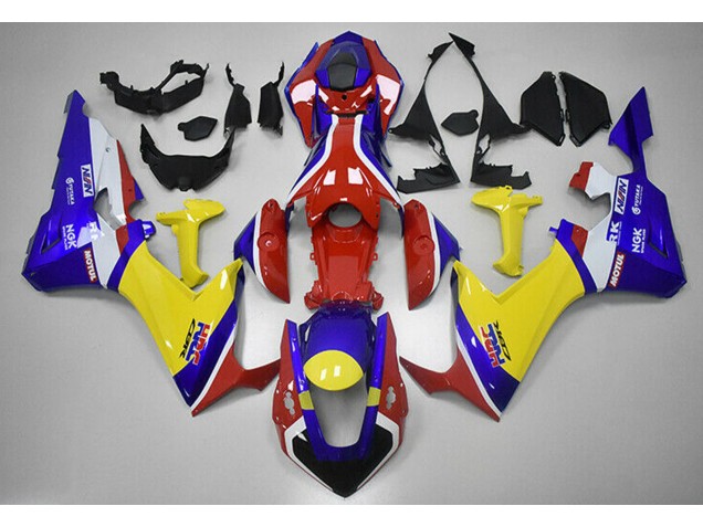 Shop Red Blue and Yellow HRC Honda CBR1000RR Motorcycle Fairings 17-19