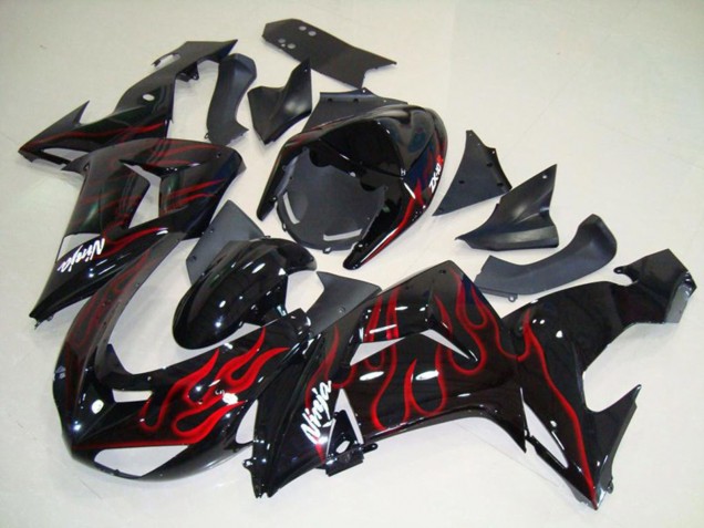 Shop Red Flame Kawasaki ZX10R Motorcycle Fairings 06-07