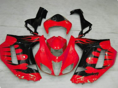 Shop Red Flame Kawasaki ZX6R Motorcycle Fairings 07-08