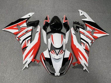 Shop Red White and Black Zag Kawasaki ZX6R Motorcycle Fairings 09-12