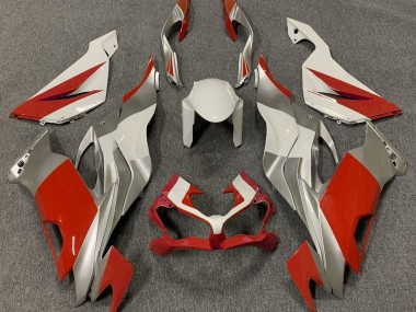 Shop Red White and Silver Kawasaki ZX6R Motorcycle Fairings 19-20