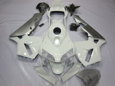 Shop Silver and White Honda CBR600RR Motorcycle Fairings 03-04