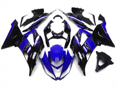 Shop Vibrant Deep Blue and Black Kawasaki ZX6R Motorcycle Fairings 13-18