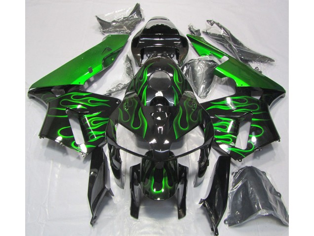 Shop Vibrant Green Flame Honda CBR600RR Motorcycle Fairings 05-06