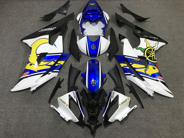 Shop White and Blue Custom Yamaha R6 Motorcycle Fairings 08-16