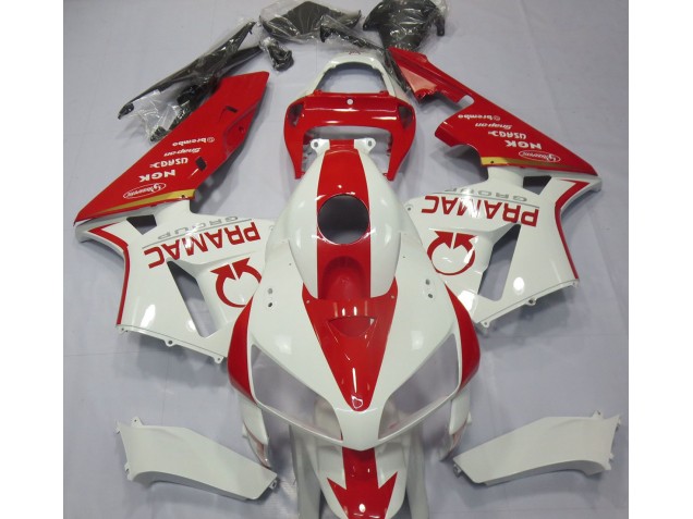 Shop White and Red Custom Honda CBR600RR Motorcycle Fairings 05-06