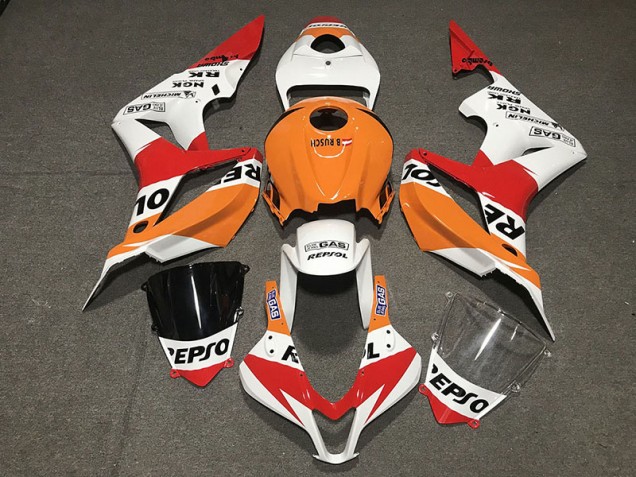 Shop White Repsol Style Honda CBR600RR Motorcycle Fairings 07-08