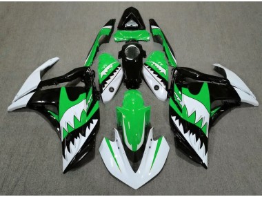 Shop White Shark & Green Yamaha R3 Motorcycle Fairings 15-18