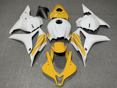 Shop Yellow and White Side Stripe Honda CBR600RR Motorcycle Fairings 09-12