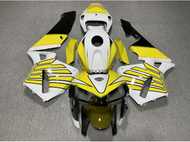 Shop Yellow and White Wings Honda CBR600RR Motorcycle Fairings 05-06