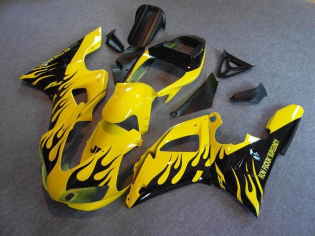 Shop Yellow Flame Yamaha R1 Motorcycle Fairings 98-99