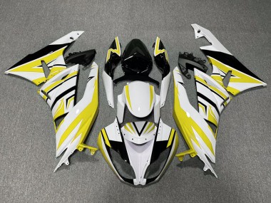 Shop Yellow White and Black Zag Kawasaki ZX6R Motorcycle Fairings 09-12